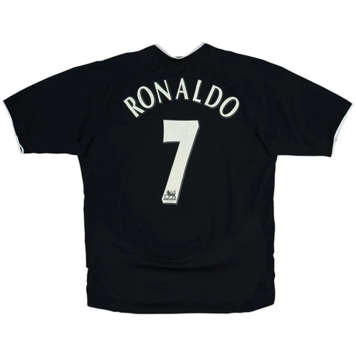 2004 05 manchester united away classic football jersey back view ronaldo 7 print