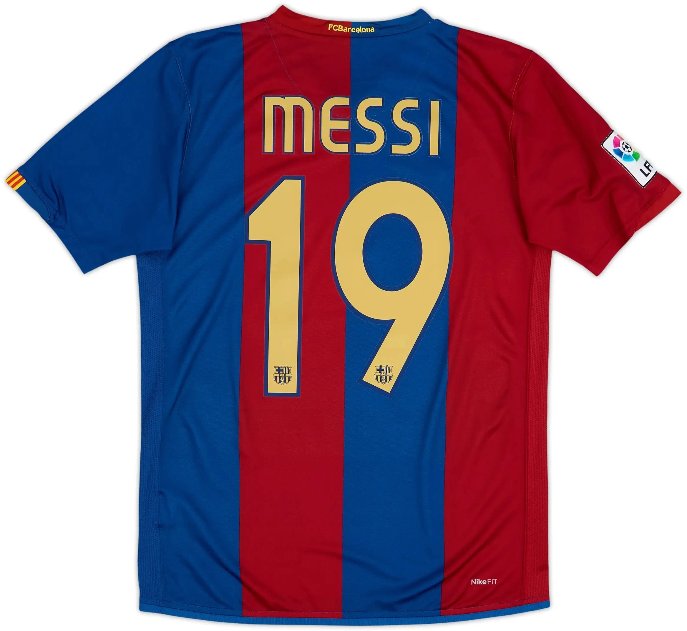 2006-07 barcelona home classic football jersey back view messi 19 print
