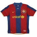 2007-08 barcelona home vintage shirt front view camp nou anniversary unicef logo