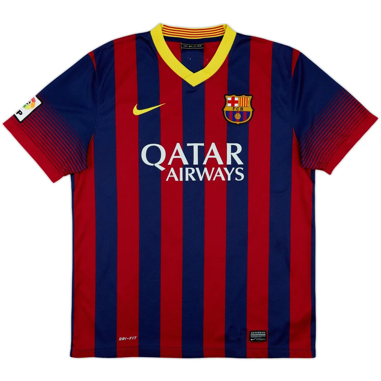 2013-14-barcelona-home-vintage-shirt-messi-10-front-view-yellow-v-neck-design