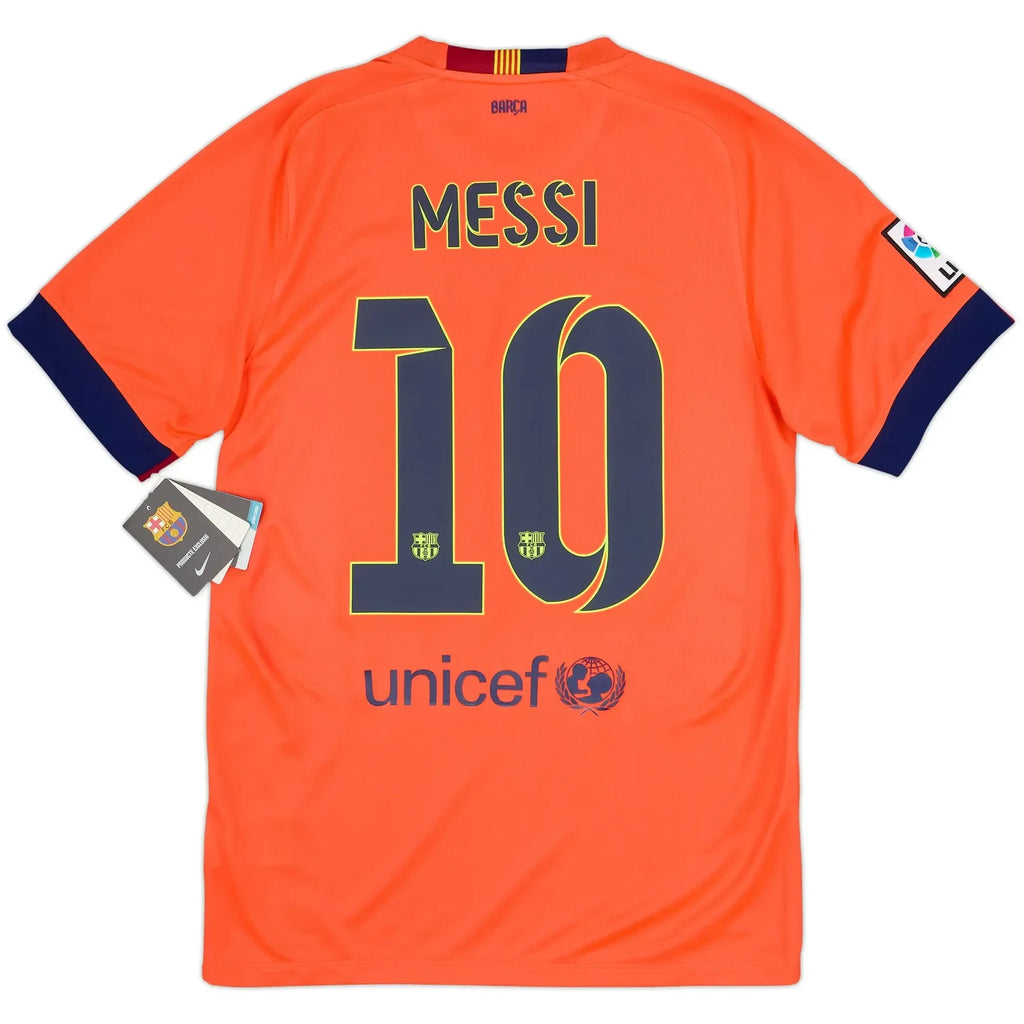 2014/15 Barcelona Away Shirt: The Crimson Treble Era of Messi #10