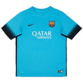 2015-16 barcelona third vintage shirt front view electric blue night rising design