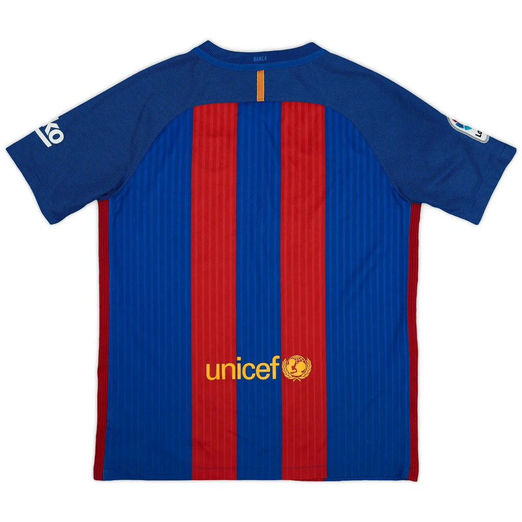 2016-17 barcelona home classic football jersey back view authentic retro kit