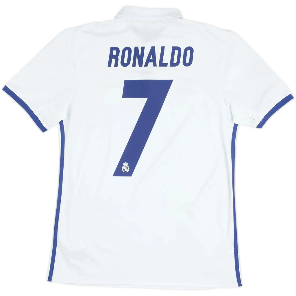 2016 17 real madrid home classic football jersey back view ronaldo 7 print