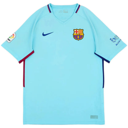 2017-18 barcelona away vintage shirt front view polarized blue design