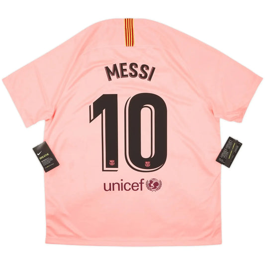 2018-19 barcelona third classic football jersey back view messi number 10 print