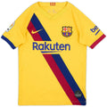 2019-20 barcelona away vintage shirt front view classic yellow with diagonal sash