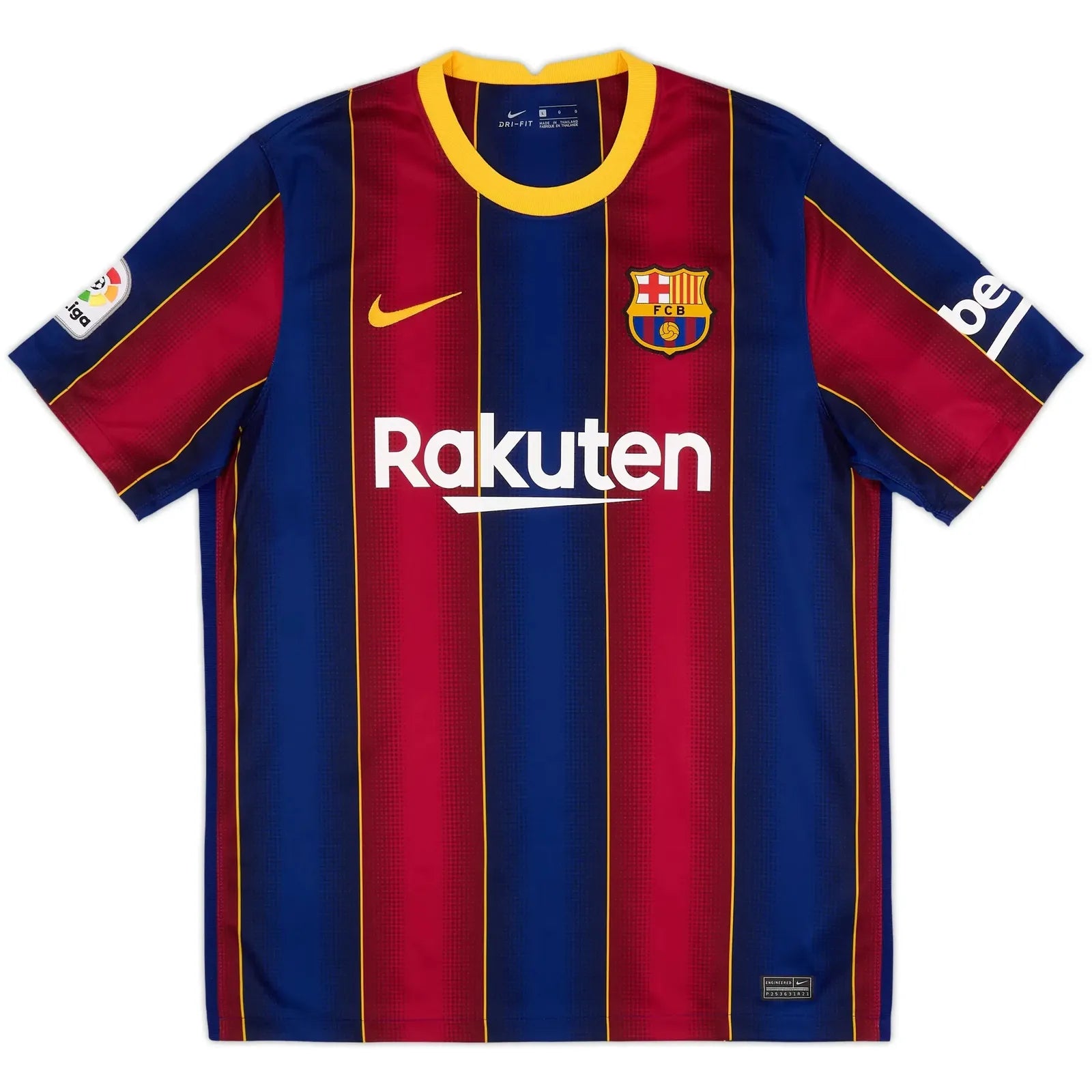 2020-21 barcelona home vintage shirt front view messi 10 classic design