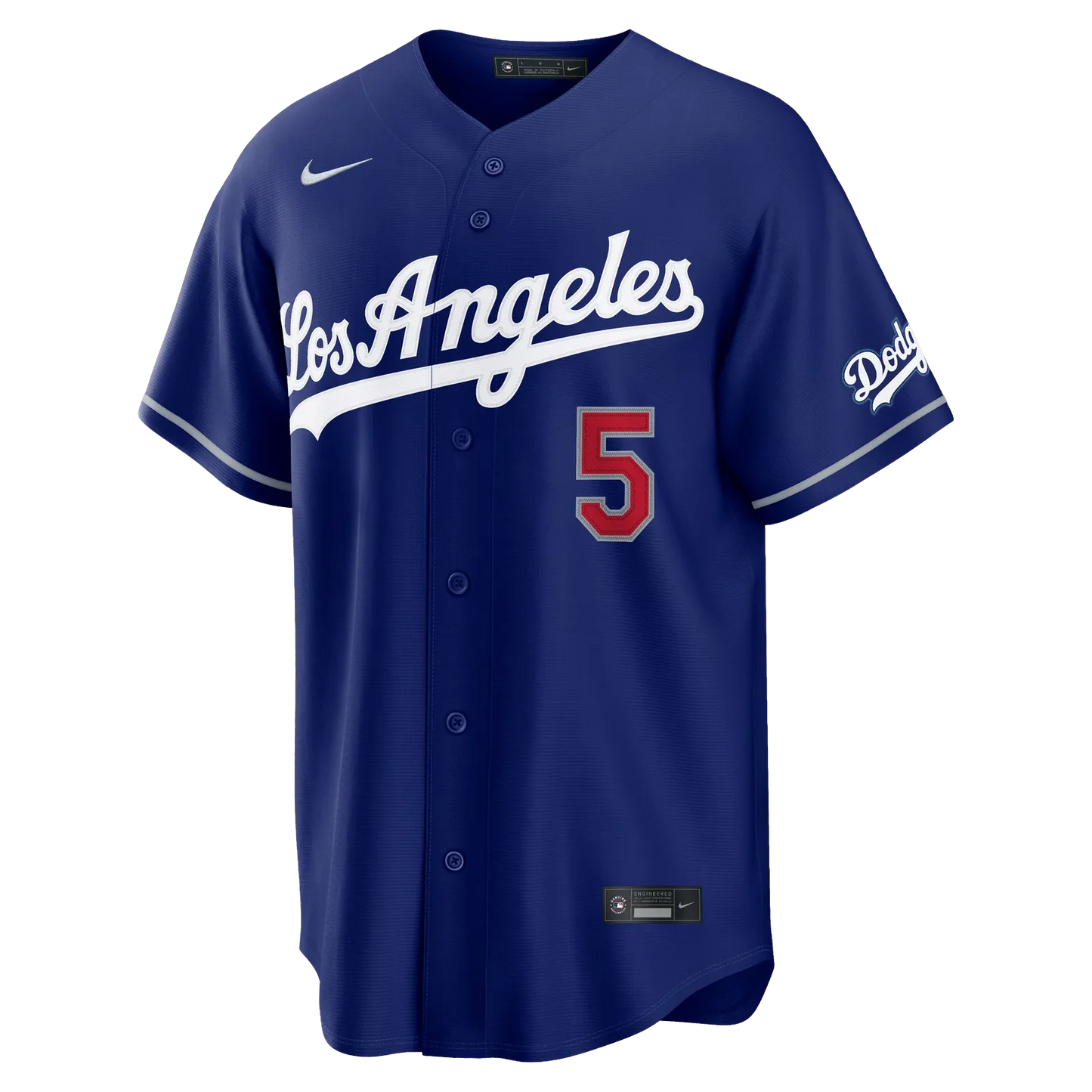 freddie freeman los angeles dodgers alternate royal blue stadium jersey front view los angeles script