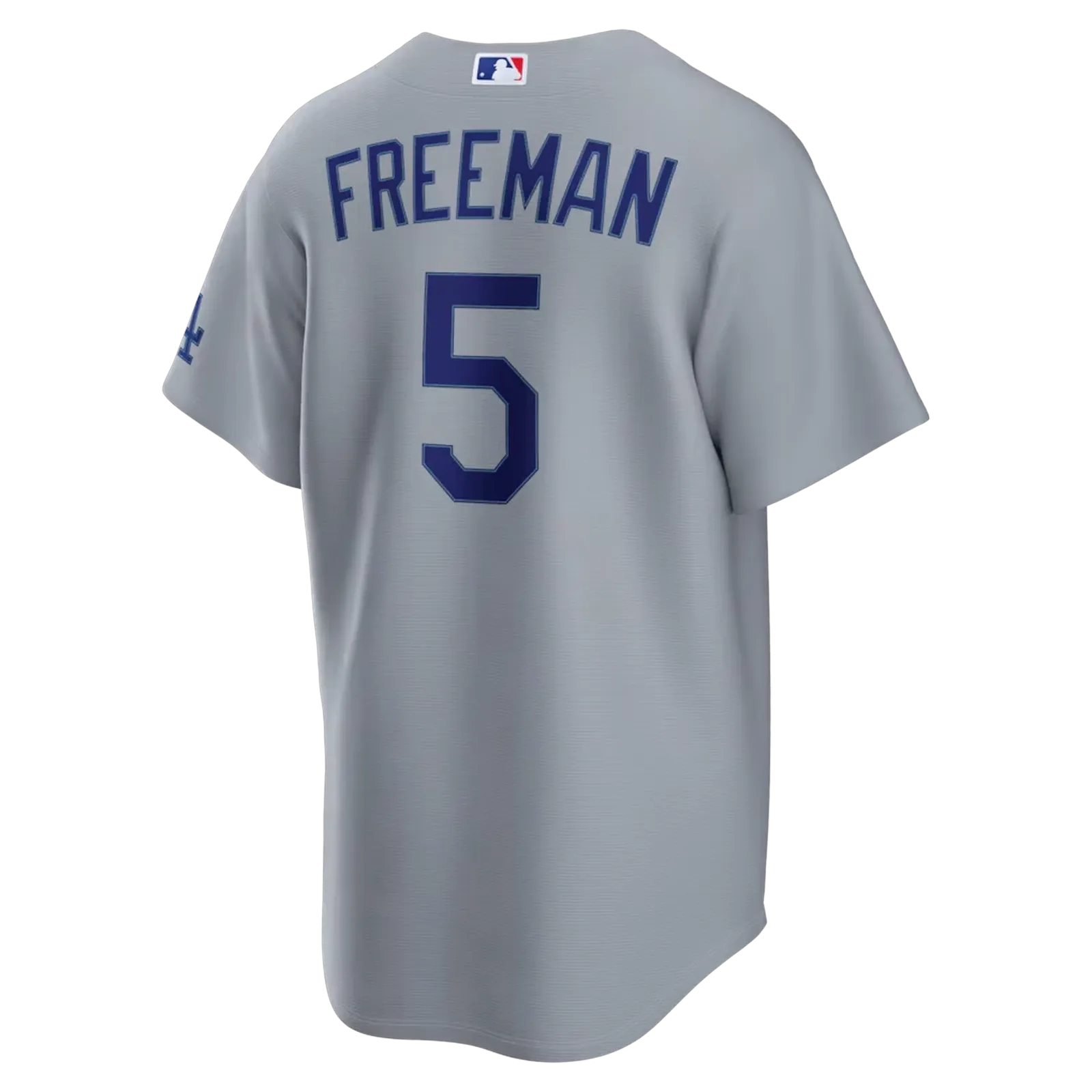 freddie freeman los angeles dodgers road gray stadium jersey back view freeman 5 print