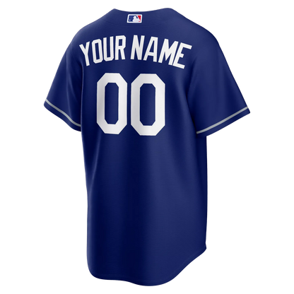 los angeles dodgers alternate royal blue replica custom jersey back view custom name and number print